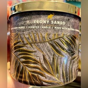 🏝️ EBONY SANDS Retired Bath & Body 3 Wick Candle Tobacco Tonka Woods Cabin